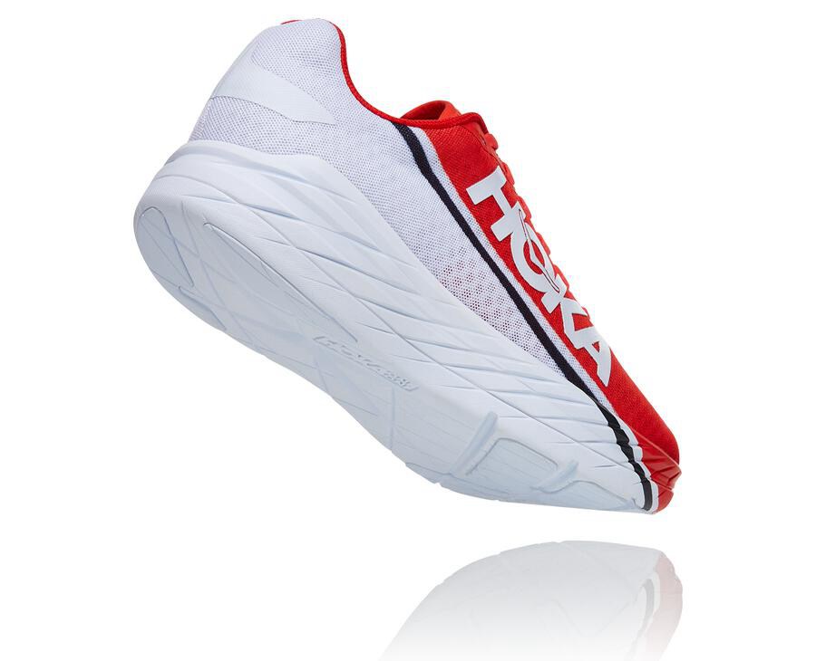 Running Shoes Mens - Hoka One One Rocket X - Red/White - TDGRWYC-10